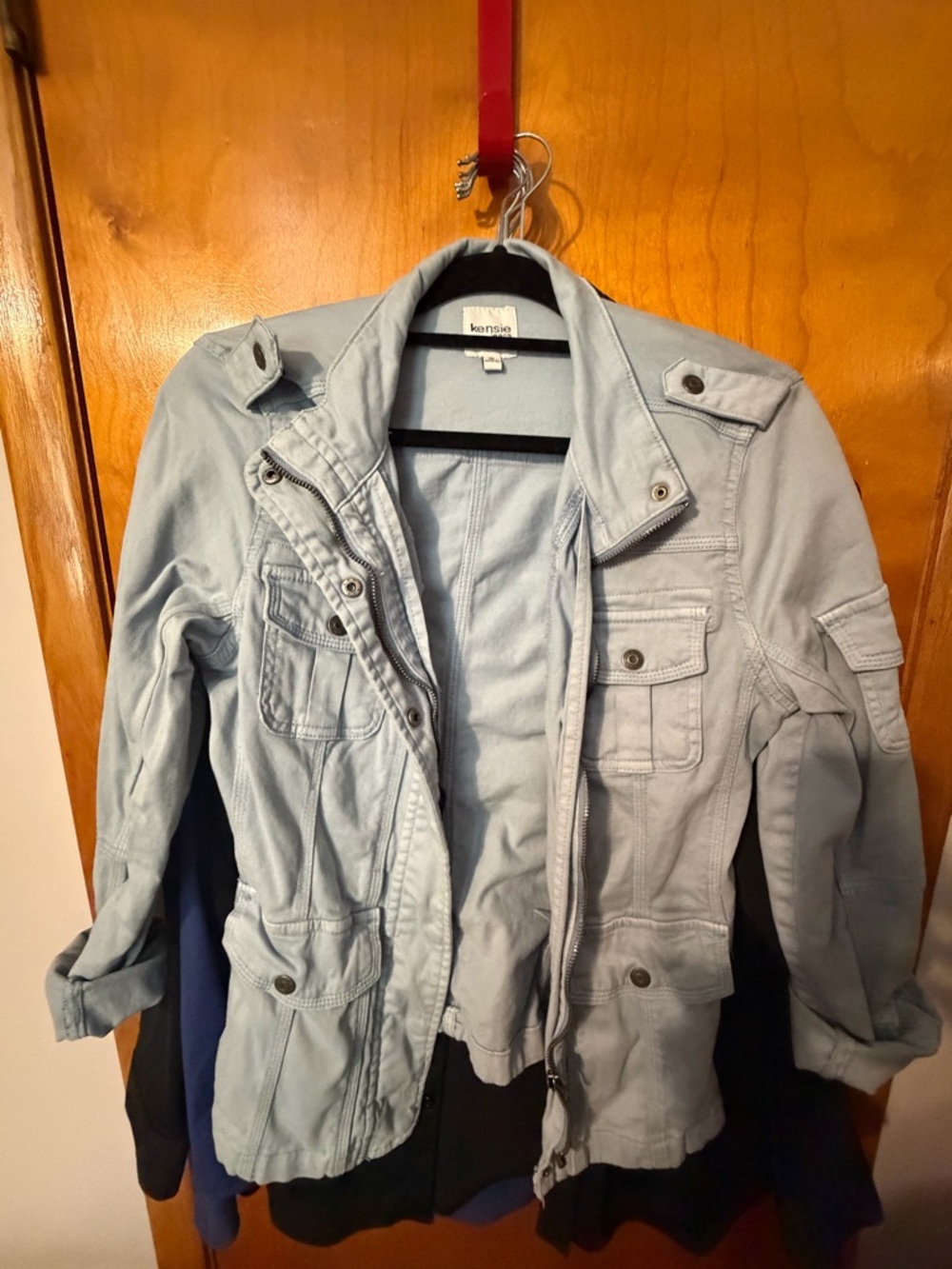 Kensie Light Blue Casual Jacket